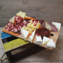 Ardoise mixte fromages - charcuterie - légumes crus