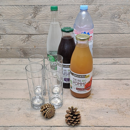 Assortiment de boissons soft eaux et jus (bout PET)